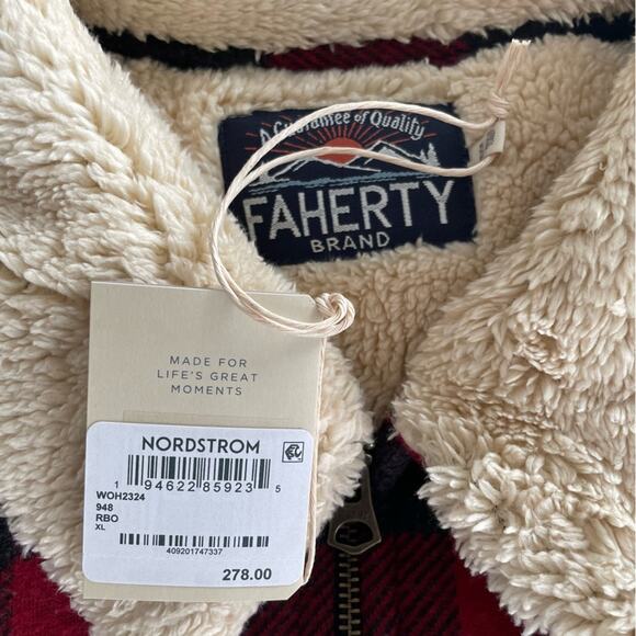 NWT New Faherty Legend High Pile Fleece Collar Crop Jacket Size XL - Picture 7 of 7